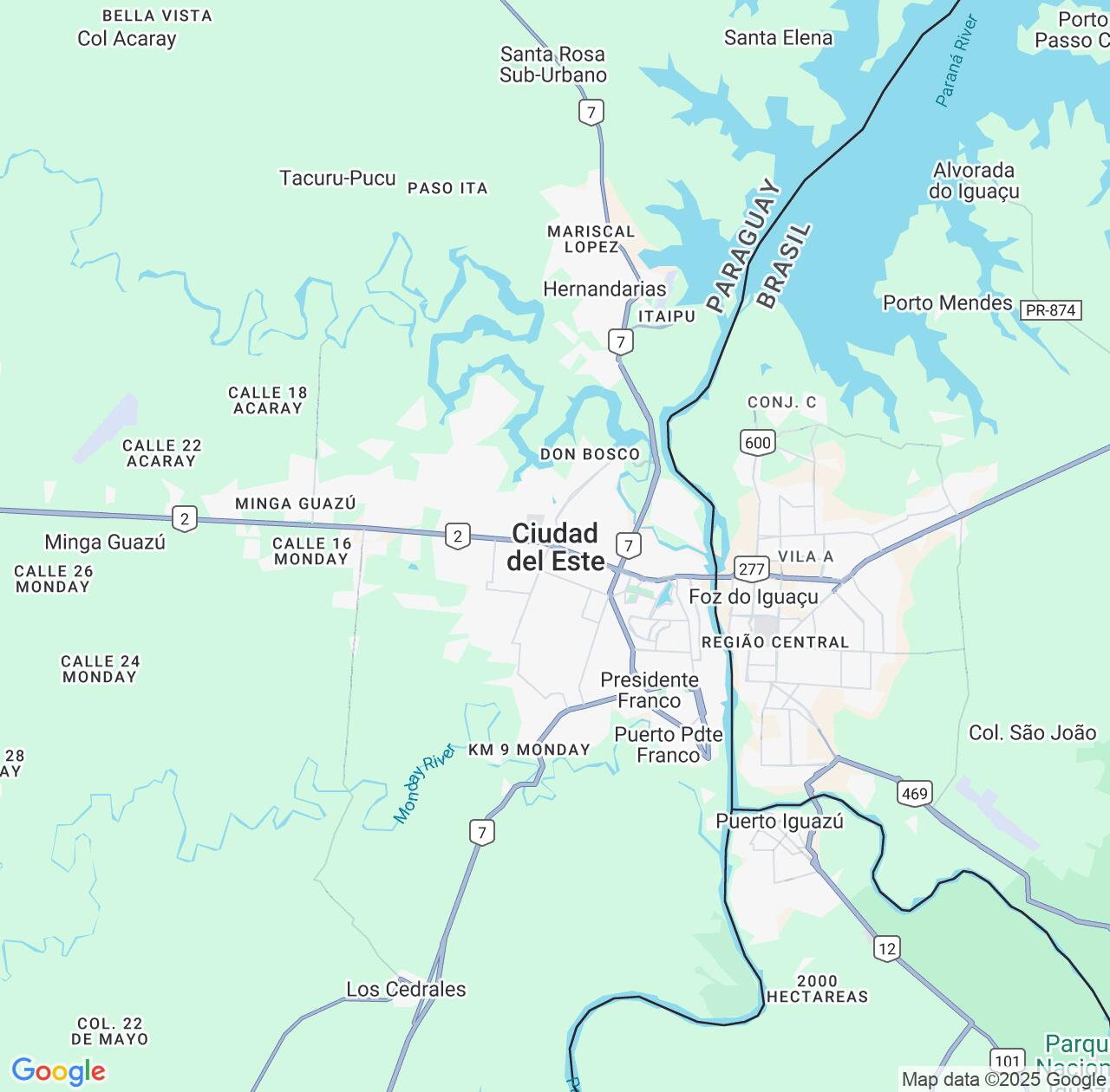 Map image for Intellectual Property Lawyers in Ciudad del Este and Alto Paraná Department IP firms at coordinates  ; .