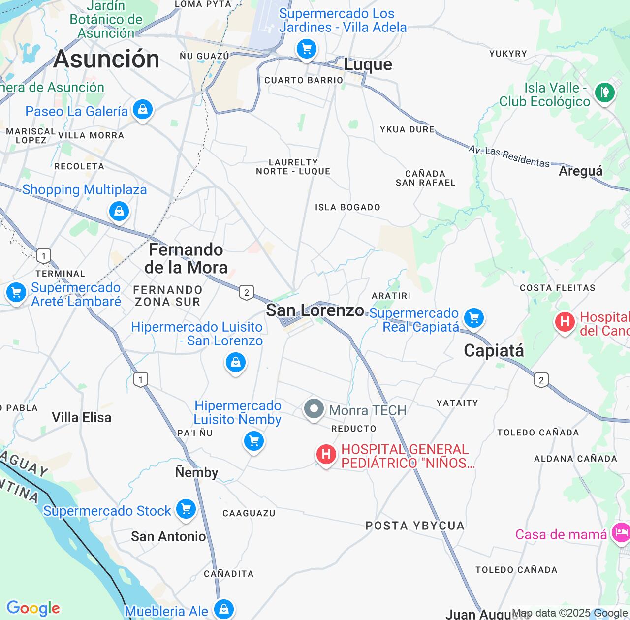 Map image for Intellectual Property Lawyers in San Lorenzo and Central Department IP firms at coordinates  ; .