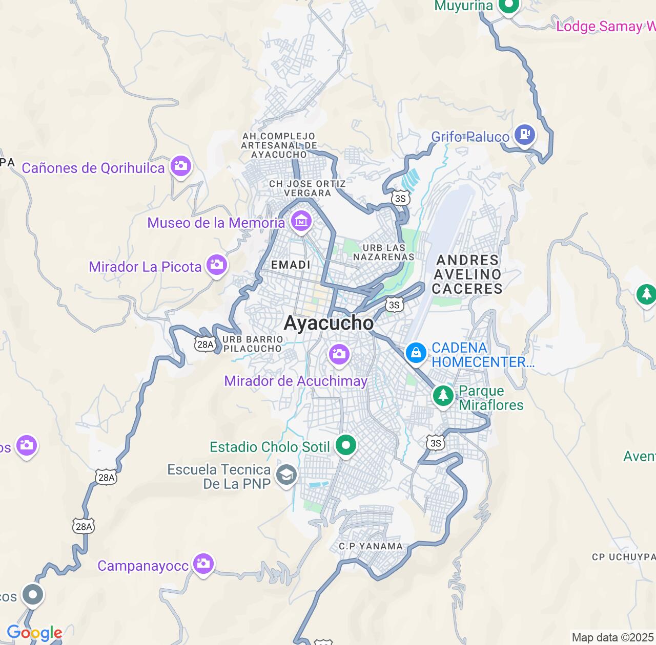 Map image for Intellectual Property Lawyers in Ayacucho and Peru IP firms at coordinates  ; .