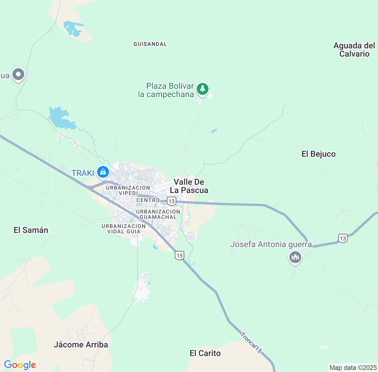 Map image for Intellectual Property Lawyers in Valle de La Pascua and Guárico IP firms at coordinates  ; .